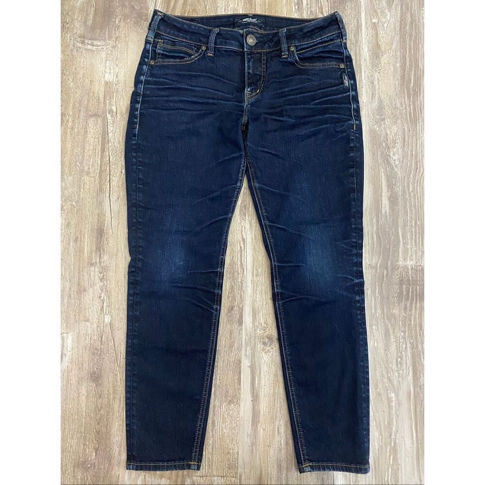 Silver AIKO Ankle Skinny Jeans Mid Rise Cropped Women’s Sz W29/L27